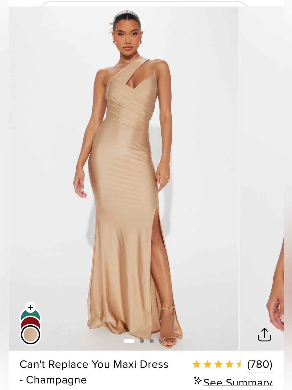 Fashion Nova Can't Replace You Maxi Dress-Champagne